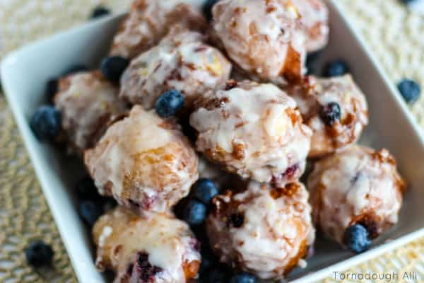Close up of Blueberry Lemon Fritters