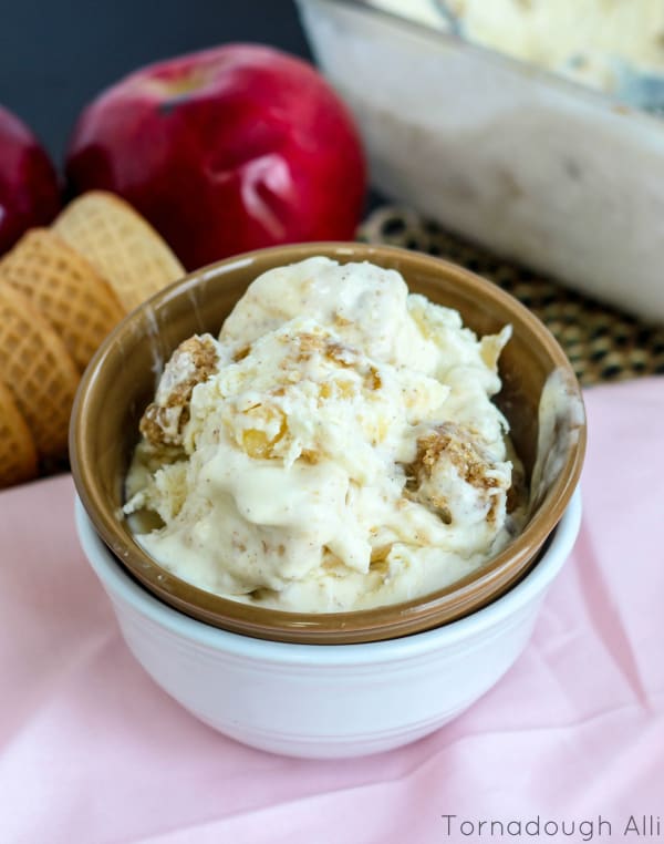 a scoop of ice cream in brown bowl