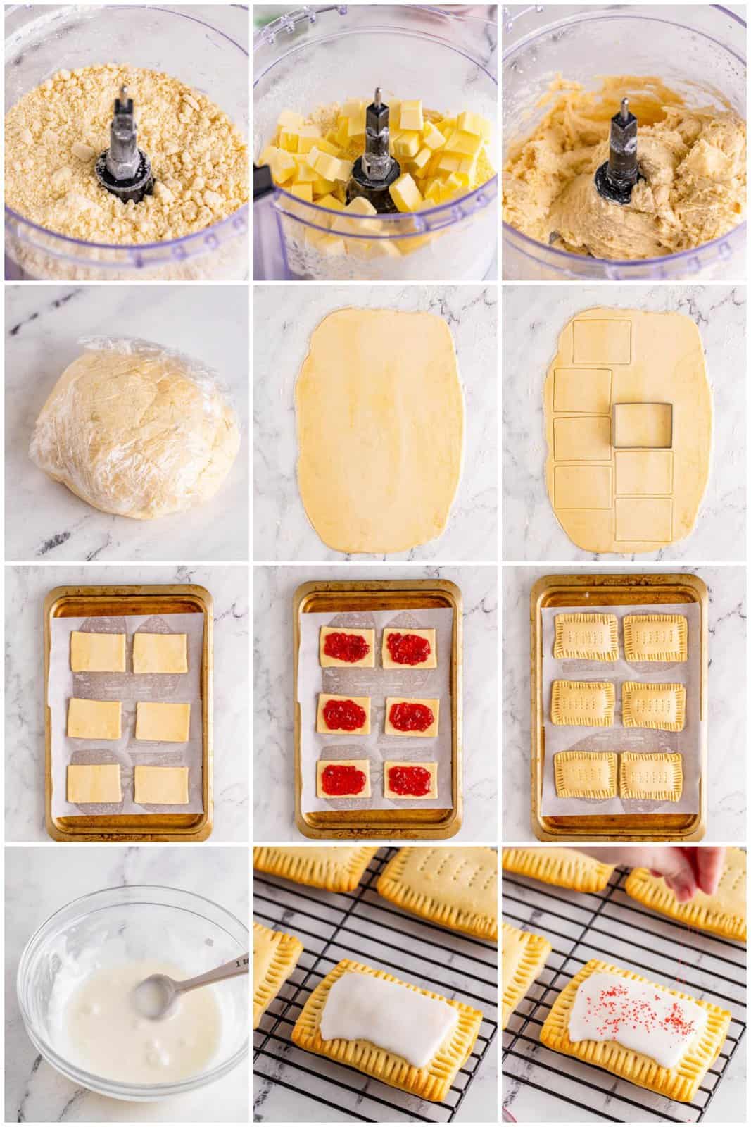 Step by step photos on how to make Homemade Strawberry Pop-Tarts.