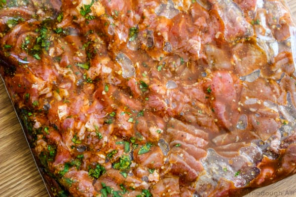 Marinating Carne Asada Meat