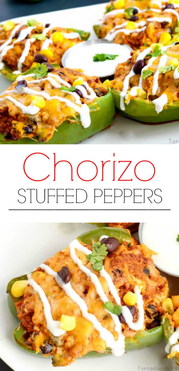 Chorizo Stuffed Peppers Collage