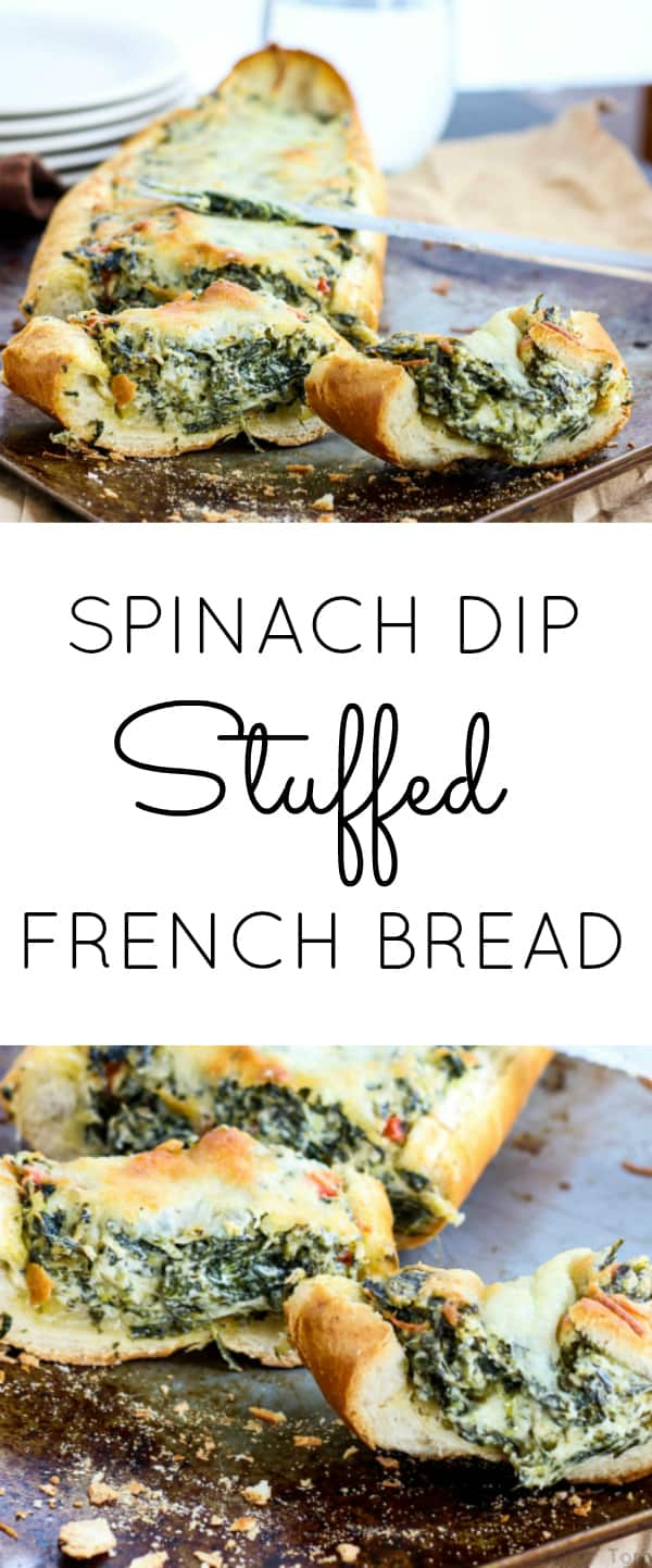 Spinach Dip Stuffed French Bread  Collage