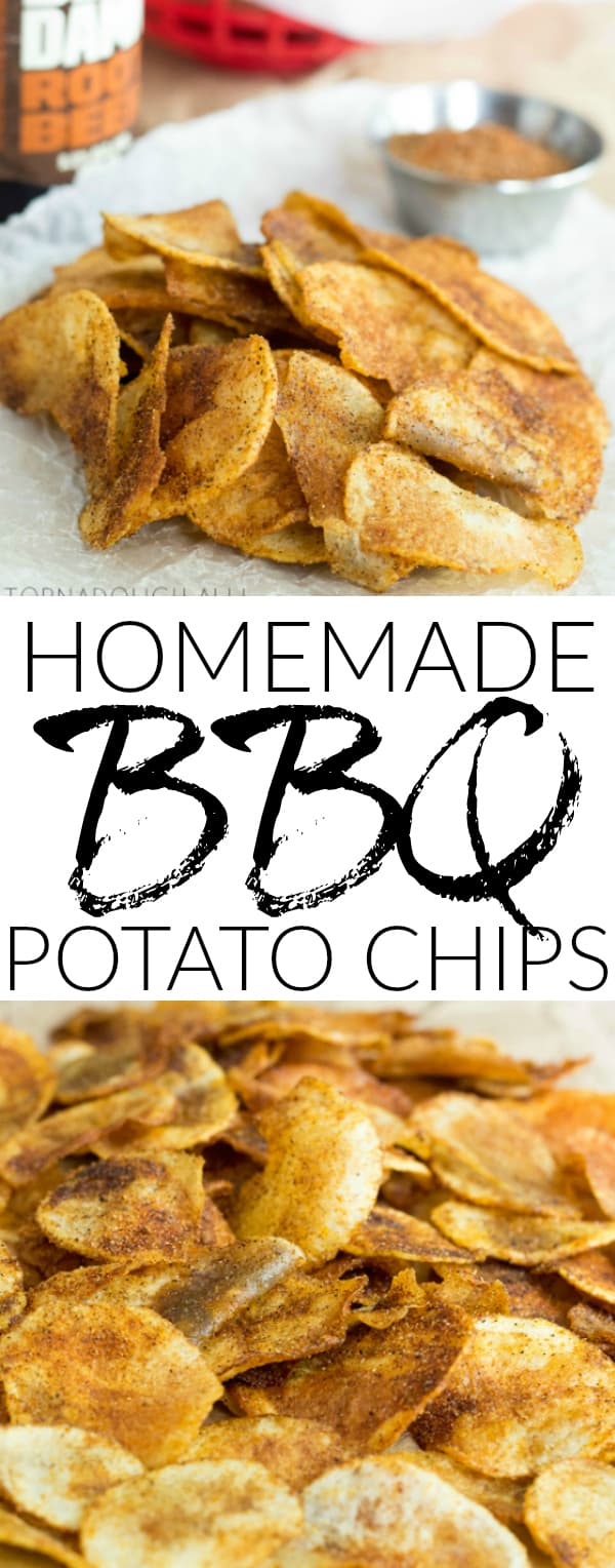 Homemade BBQ Potato Chips Collage