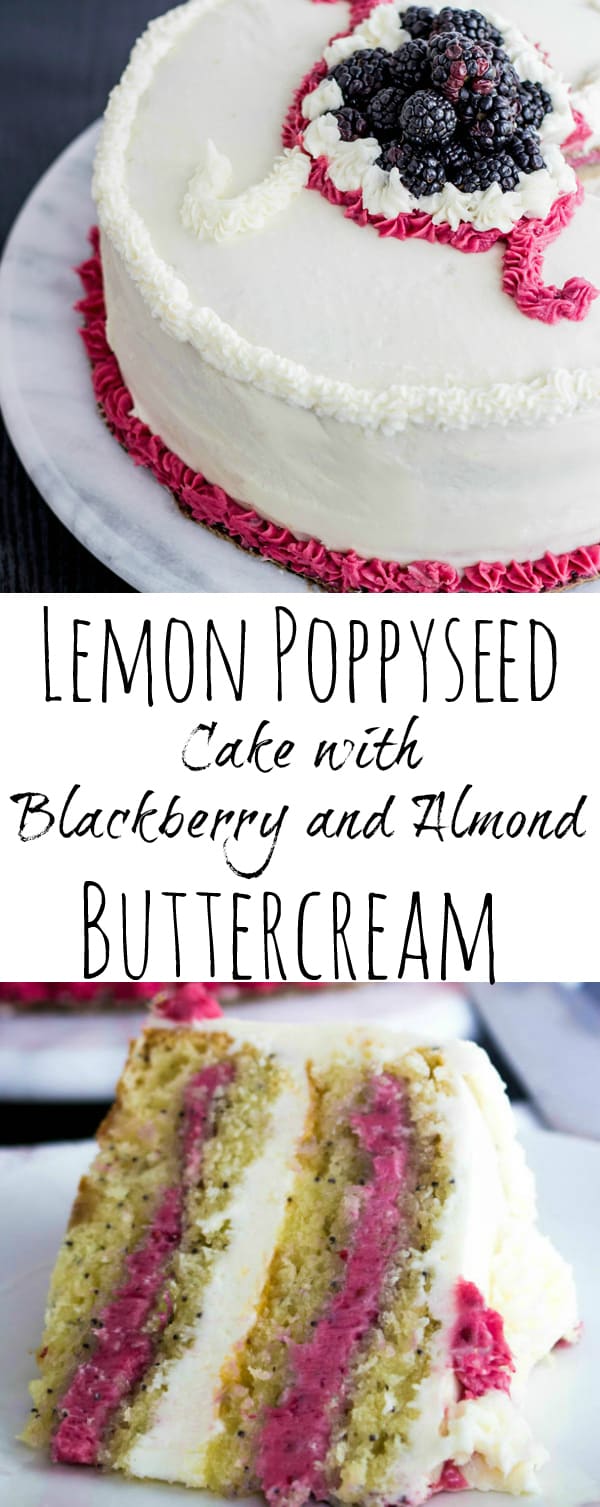 Lemon Poppyseed Cake with Blackberry and Almond Buttercream Collage