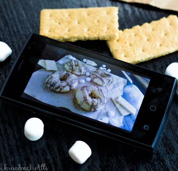 Photo of S'mores donuts on phone screen