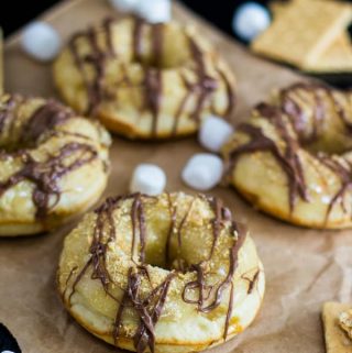 S'mores Donuts drizzle with chocolate