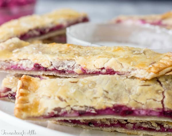 Stacked Pie Dippers on serving tray