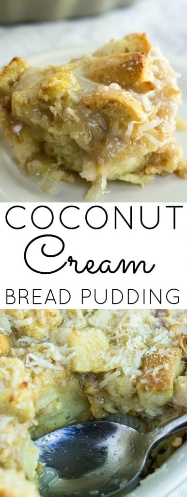 Coconut Cream Bread Pudding with Coconut Glaze - Tornadough Alli