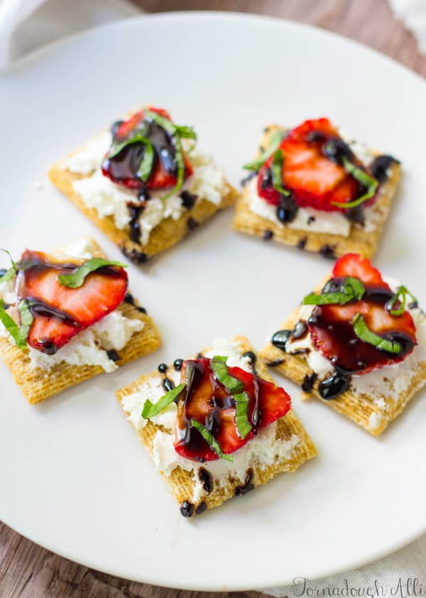 Close up of Strawchebaliscuits on plate