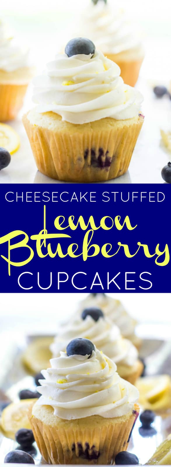 Blueberry Lemon Cheesecake Cupcakes photo pin with words in middle