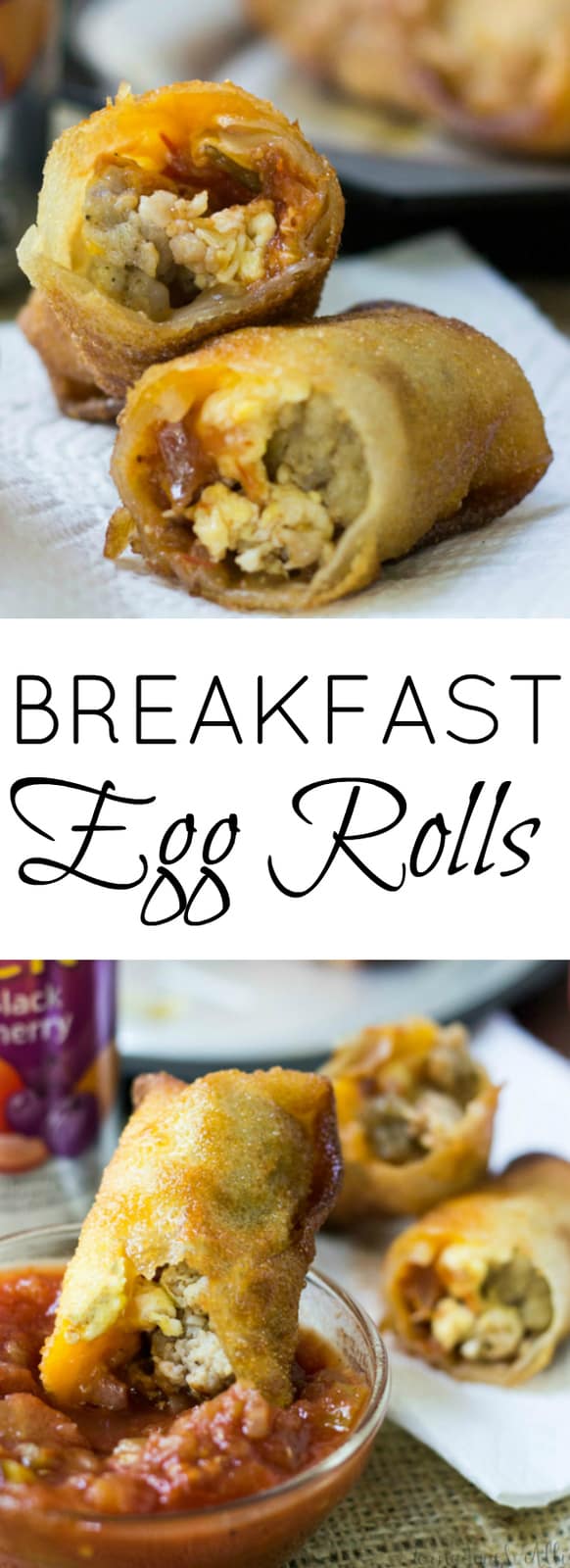 Breakfast Egg Roll pinterest photos with words in middle