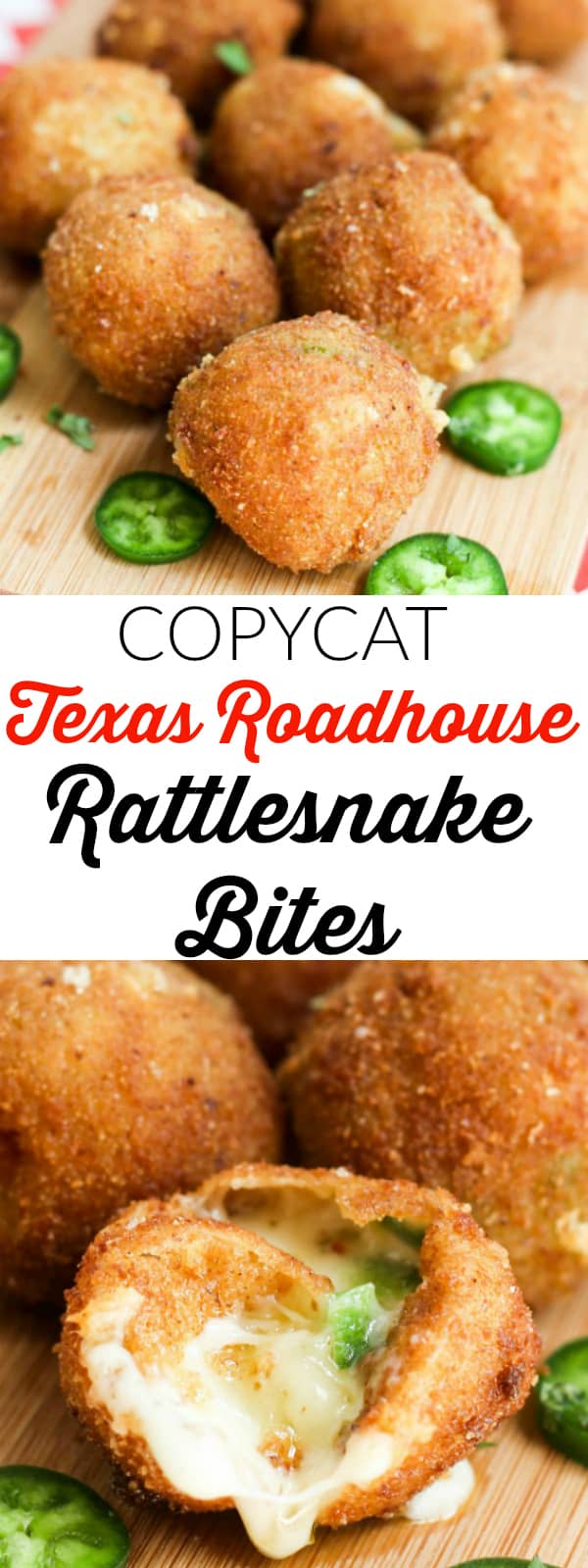 Copycat Texas Roadhouse Rattlesnake Bites pinterest image with words in the middle