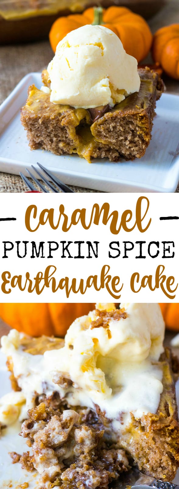 Caramel Pumpkin Spice Earthquake Cake - Tornadough Alli