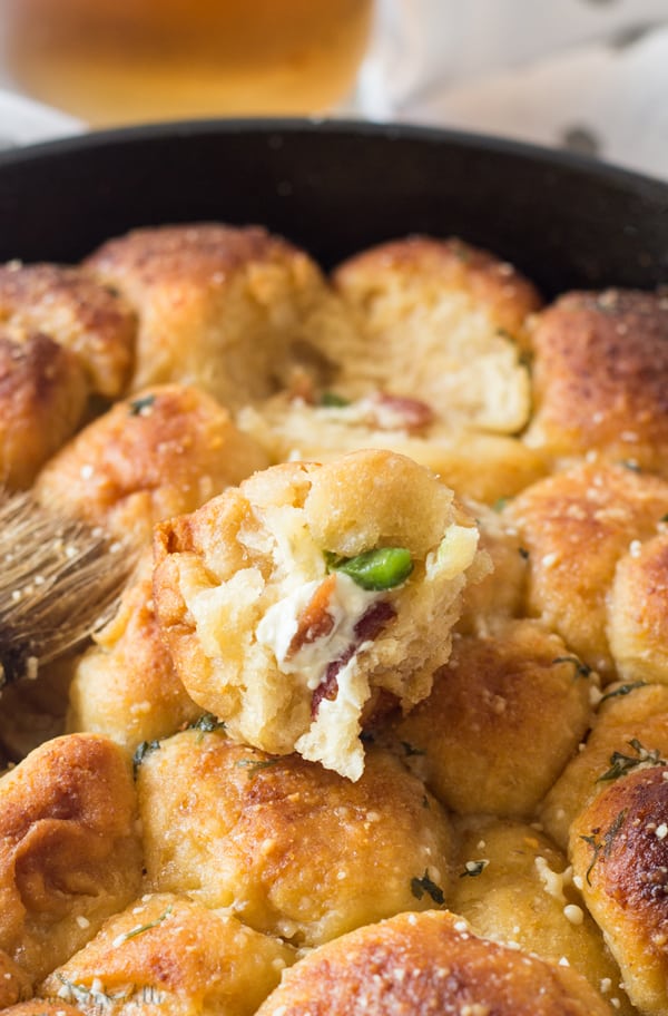 Open piece of Monkey Bread showing inside