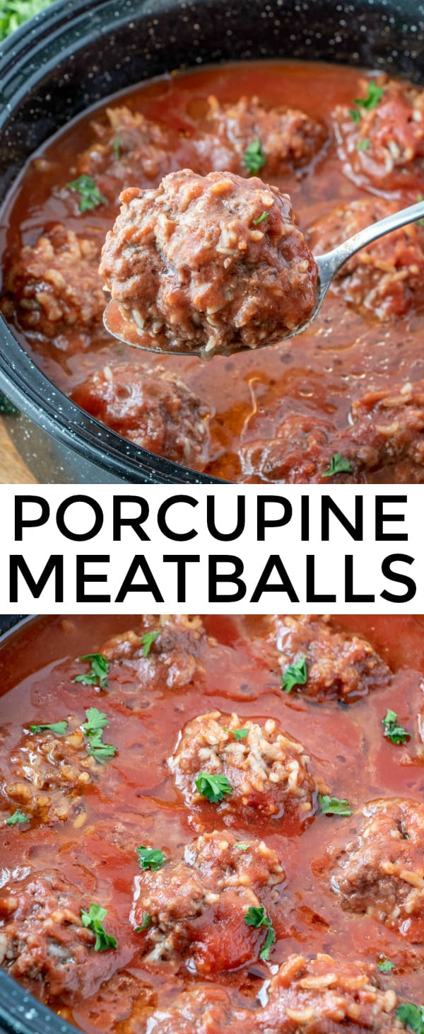 A quick prep easy weeknight dinner these Porcupine Meatballs are savory, tender and full of flavor. Perfect recipe for the whole family to enjoy. #meatballs #comfortfood #beef #weeknightdinner #recipes #easyrecipe