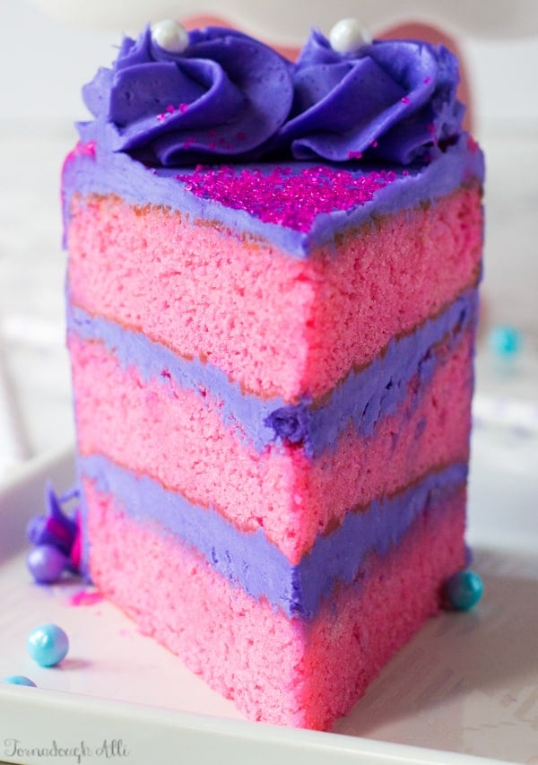 Pink Velvet Cake With Purple Vanilla Buttercream Tornadough Alli