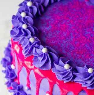 Pink Velver Cake with Purple Vanilla Buttercream