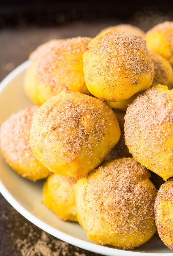 Stacked Cinnamon Sugar Pumpkin Pretzel Bites