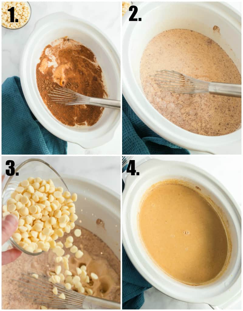 Step by step photos on how to make Slow Cooker Pumpkin Hot Chocolate