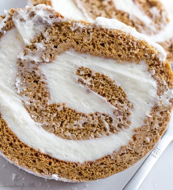 Overhead photo of slice of Gingerbread Roll