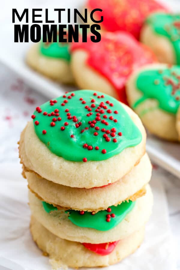 Melting Moment Pinterest image stacked cookies