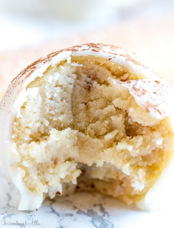 Inside one Tiramisu Truffle