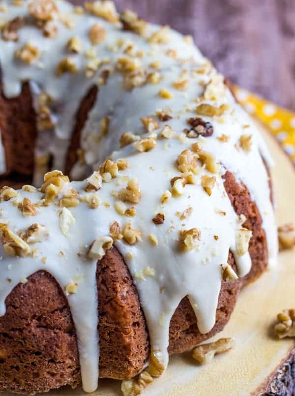 Banana Bundt Cake with Brown Butter Cream Cheese Icing - The Loopy Whisk