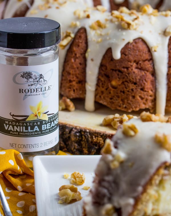 Banana Vanilla Bean Cream Cheese Bundt Cake