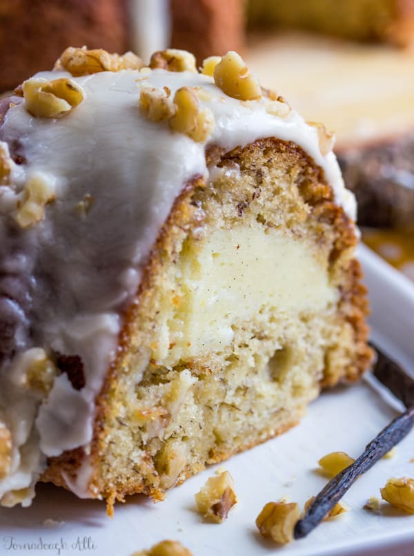 Banana Vanilla Bean Cream Cheese Bundt Cake