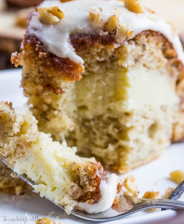 Banana Vanilla Bean Cream Cheese Bundt Cake