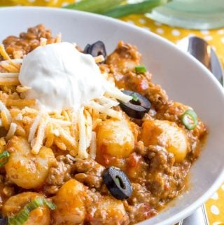 One Pot Taco Gnocchi