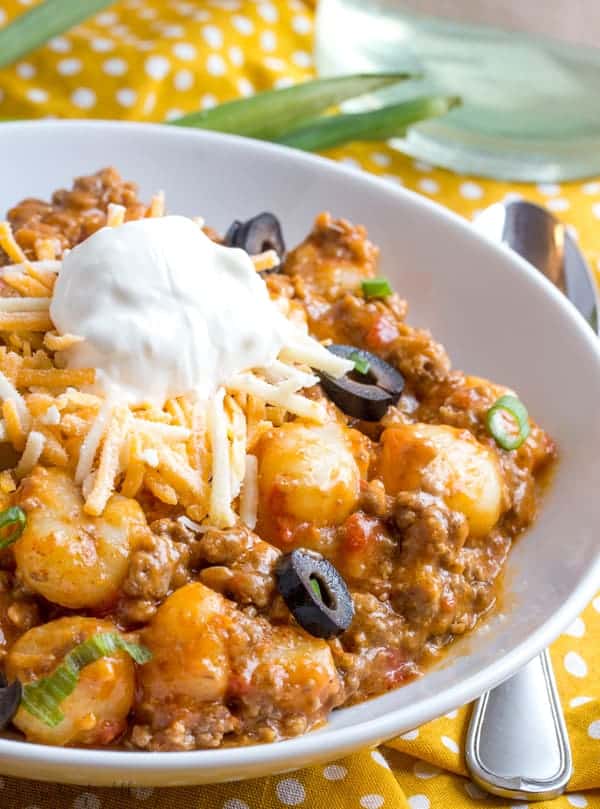 One Pot Taco Gnocchi