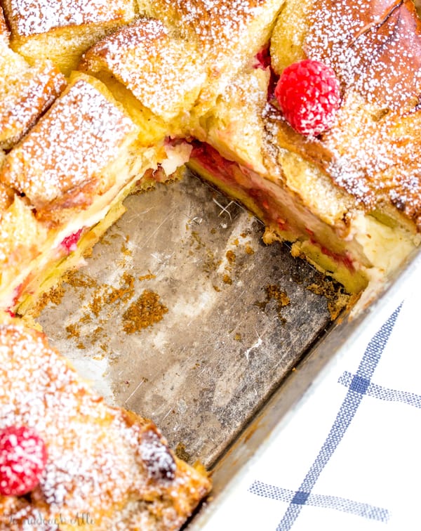 Raspberry Cream Cheese French Toast Bake