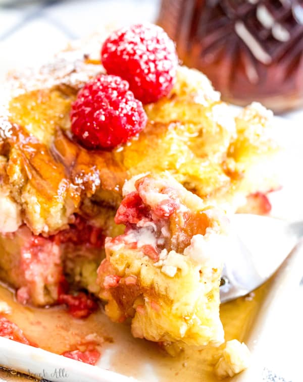 Raspberry Cream Cheese French Toast Bake