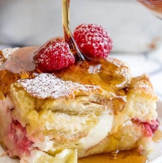 Raspberry Cream Cheese French Toast Bake