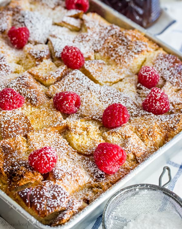 Raspberry Cream Cheese French Toast Bake