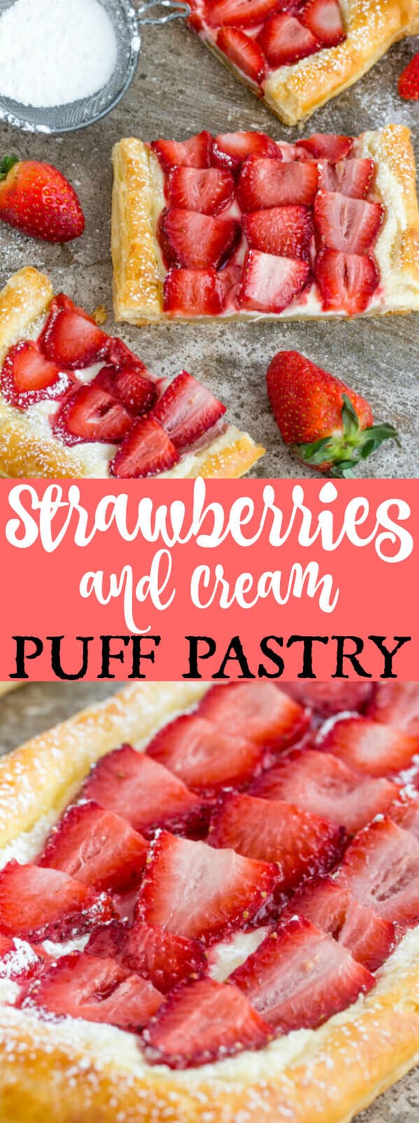 Easy Strawberry Puff Pastry Stacks with Cream - Cooking Gorgeous