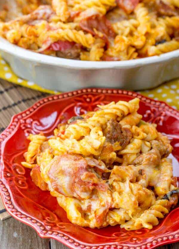 Supreme Pizza Pasta Bake