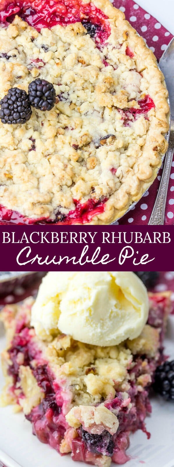 Blackberry Rhubarb Crumble Pie