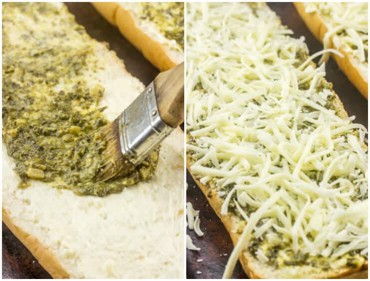 Cheesy Pesto Garlic Bread