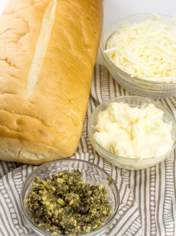 Cheesy Pesto Garlic Bread