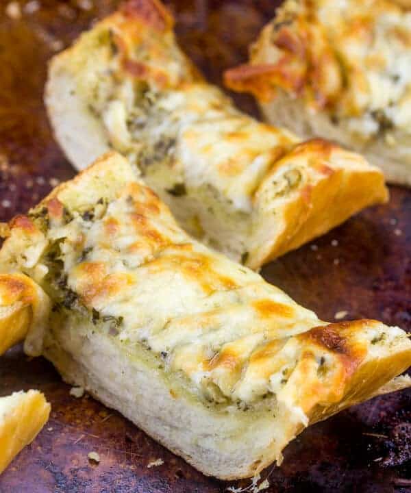 Cheesy Pesto Garlic Bread