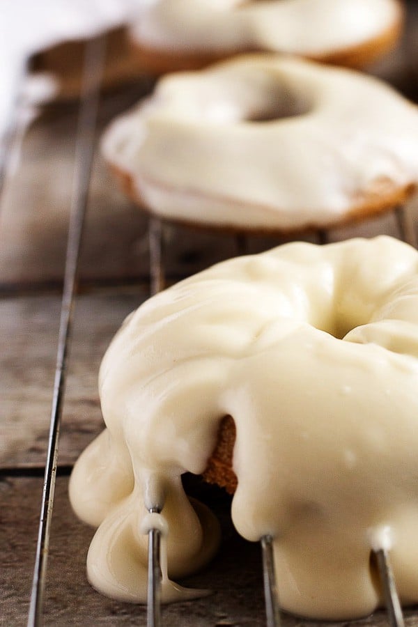 A traditional cake donut infused with pumpkin and covered in a decadent, cream cheese glaze.  Our pumpkin donuts are sure to be your favorite Fall treat!