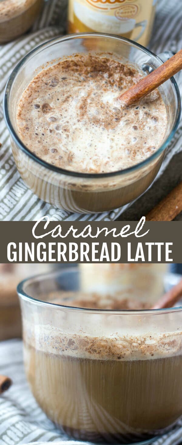 Caramel Gingerbread Latte {A Spicy Sweet Pick Me Up Drink} caramel/gingerbread/coffee Frothy, delicious and with a little bit of spice this Caramel Gingerbread Latte is the perfect way to warm up and wake up during the holiday season!