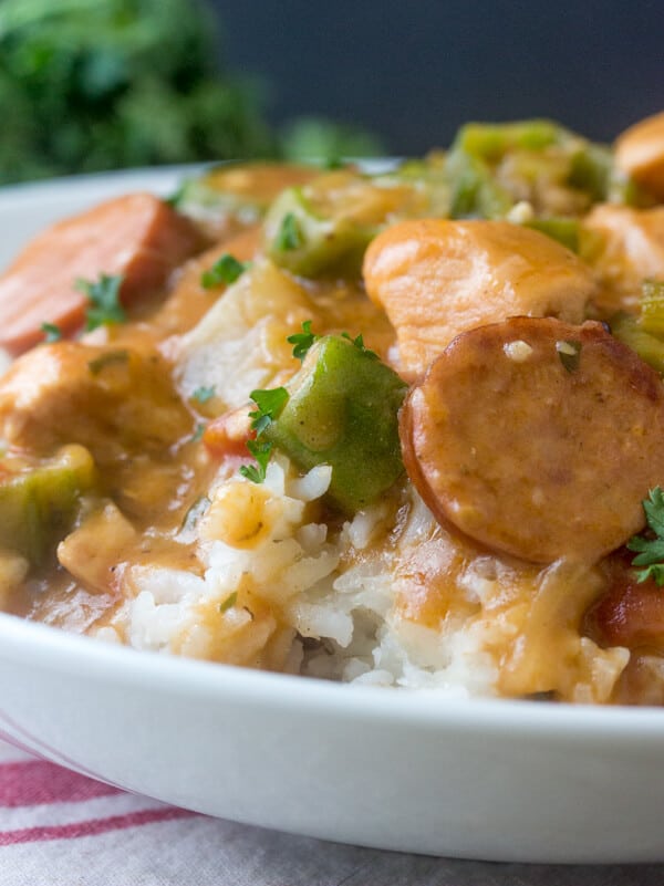 Chicken and Sausage Gumbo {A Warm Comforting Southern Meal}