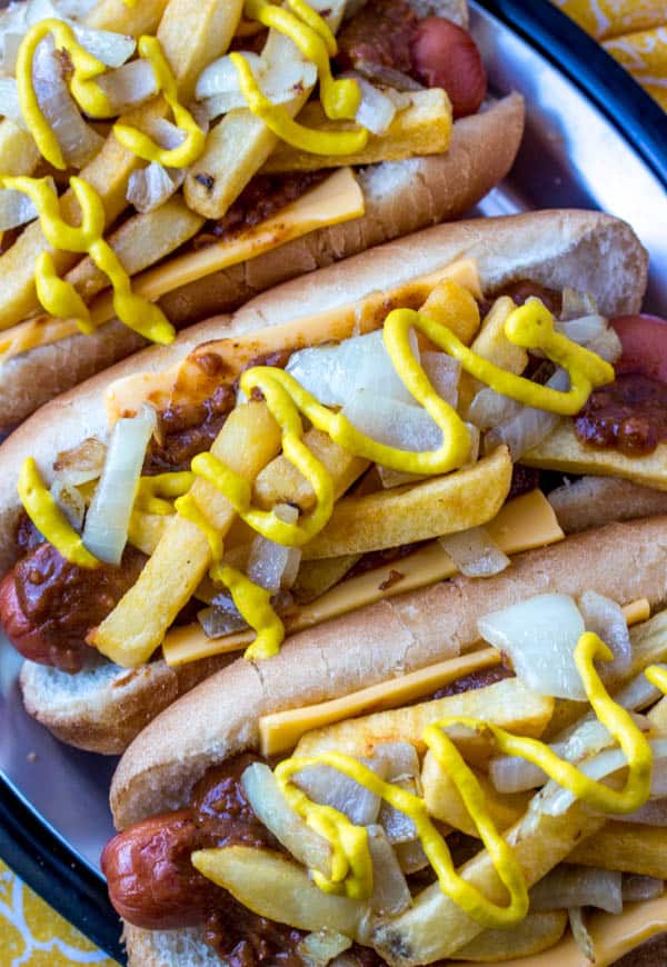 Loaded Hot Dogs {An Over-the-top Hot Dog Recipe}