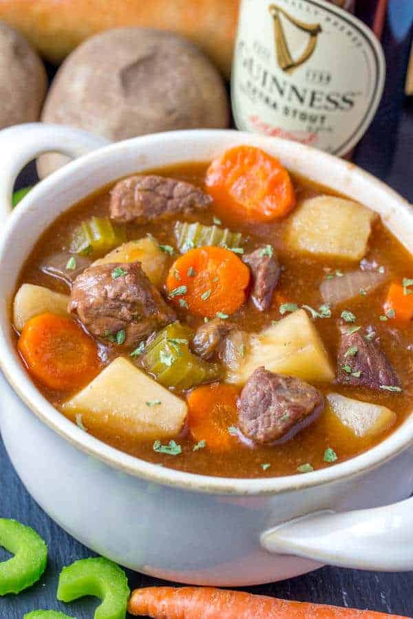 Slow Cooker Guinness Beef Stew {A Hearty Comforting Weeknight Meal}