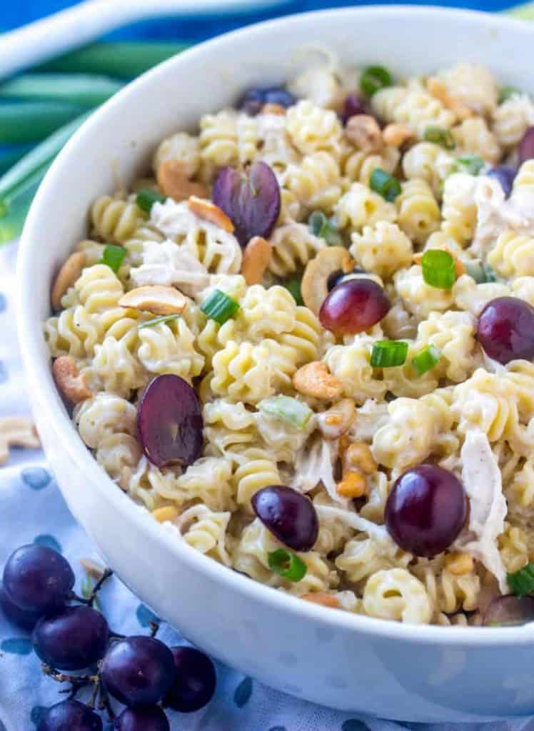 Chicken Pasta Salad in serving bowl