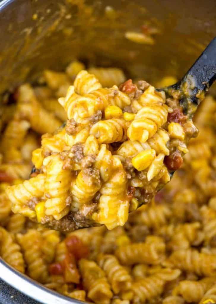 Instant Pot Taco Pasta - One Happy Housewife