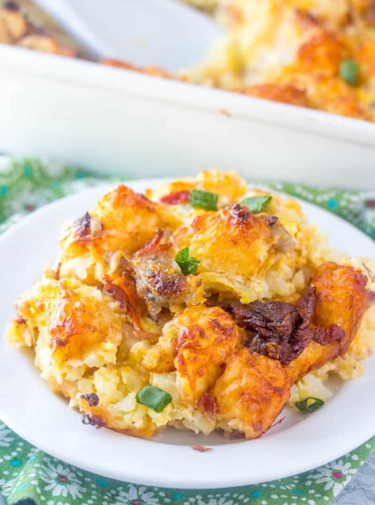 Tater Tot Breakfast Casserole {A Hearty Breakfast Favorite}